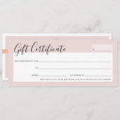 GIFT ZERTIFIKATE elegante rosa Rosengold Invikt Einladung (Vorne/Hinten)