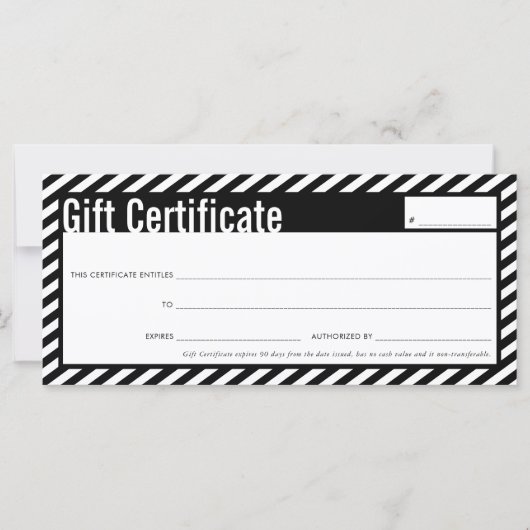 GIFT-ZERTIFIKATE Moderne Wirtschaft schwarz fett S (Vorderseite)