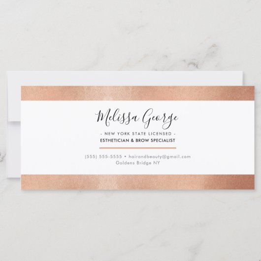 GIFT-ZERTIFIKATE Rose Gold aus elegantem Glas (Rückseite)