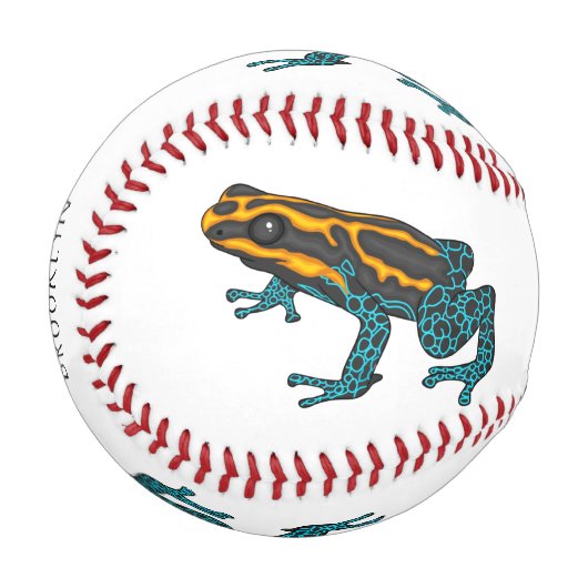 Giftdeich-Frosch-Cartoon-Abbildung Baseball (Vorderseite Links)
