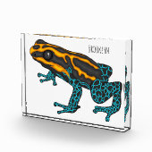 Giftdeich-Frosch-Cartoon-Abbildung Fotoblock (Rechts)