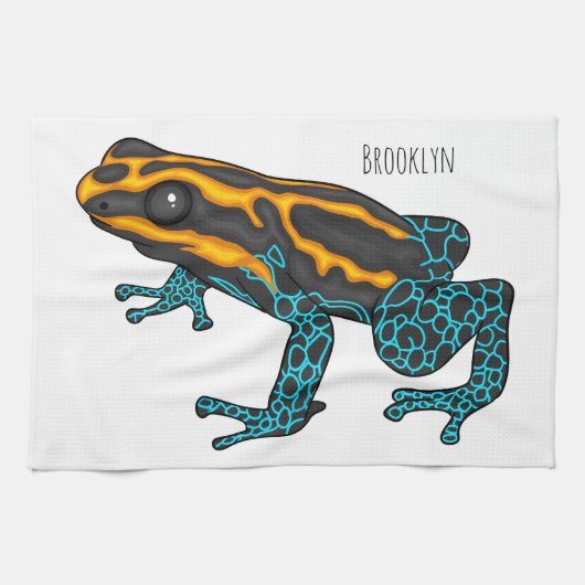 Giftdeich-Frosch-Cartoon-Abbildung Geschirrtuch (Horizontal)