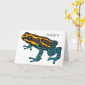 Giftdeich-Frosch-Cartoon-Abbildung Karte (Gelbe Blume)
