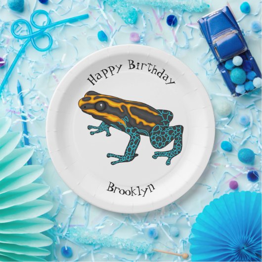 Giftdeich-Frosch-Cartoon-Abbildung Pappteller (Party)