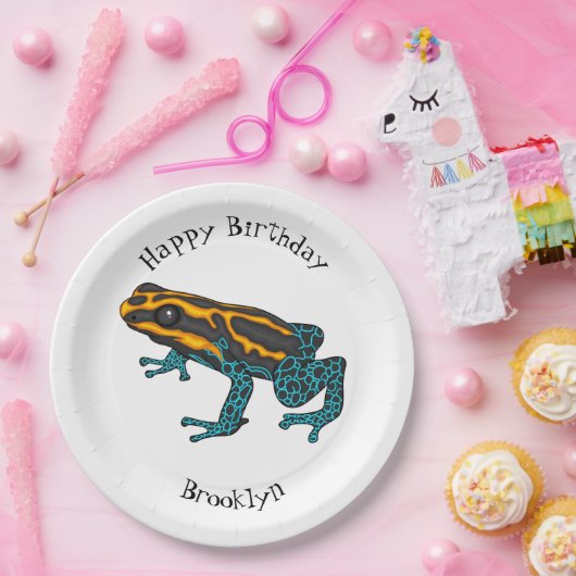 Giftdeich-Frosch-Cartoon-Abbildung Pappteller (Party)