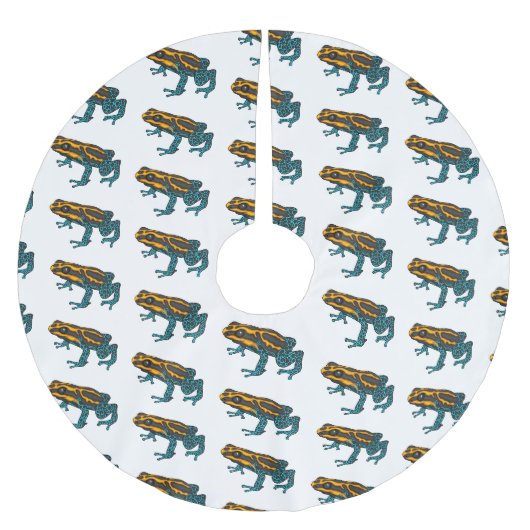 Giftdeich-Frosch-Cartoon-Abbildung Polyester Weihnachtsbaumdecke (Vorderseite)