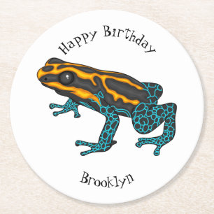 Giftdeich-Frosch-Cartoon-Abbildung Runder Pappuntersetzer