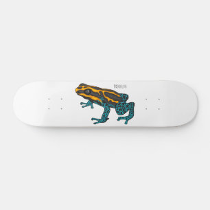 Giftdeich-Frosch-Cartoon-Abbildung Skateboard