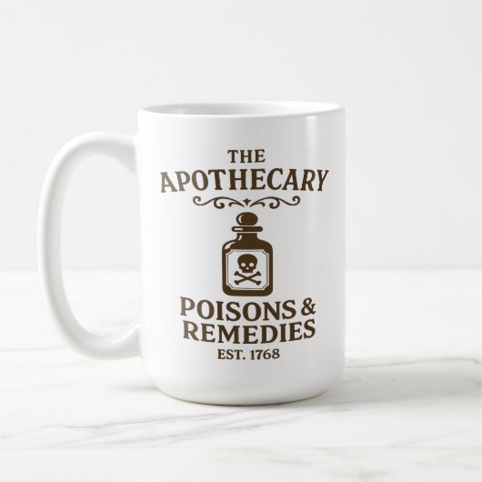 Gifte & Heilmittel Kaffeetasse – Apotheker-Stil (Links)