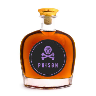 Giftflasche - Etikett der Alkoholflasche zu Hallow Runder Aufkleber