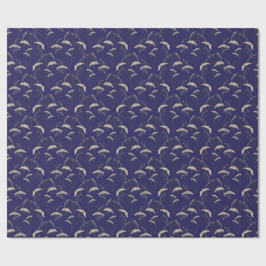 Giftgarten | Blau und weiß Geschenkpapier (Flach)