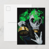 Giftgasmaske: Neonflames Postkarte (Vorne/Hinten)