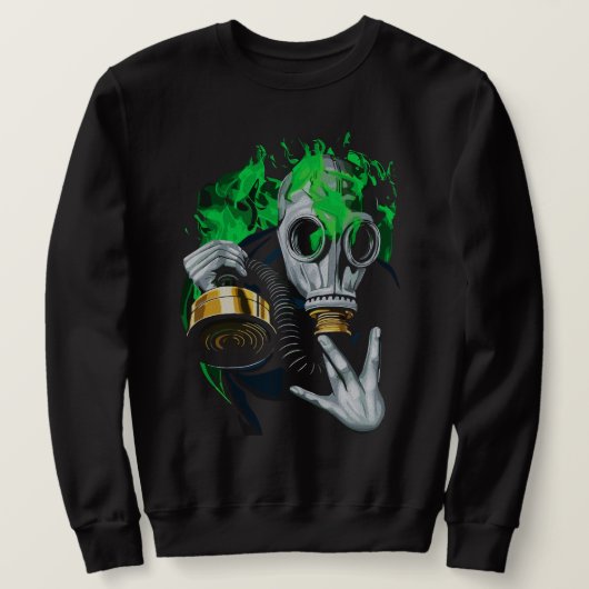 Giftgasmaske: Neonflames Sweatshirt (Design vorne)