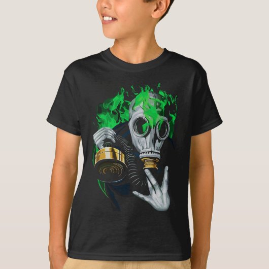 Giftgasmaske: Neonflames T-Shirt (Vorderseite)