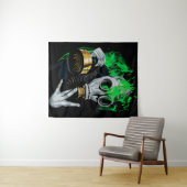 Giftgasmaske: Neonflames Wandteppich (Beispiel (Horizontal))