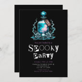 Giftgift Schädel Modernes Minimalistisches Hallowe Einladung (Vorne/Hinten)