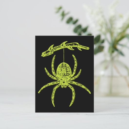 Giftgrüne Spinne Postkarte (Stehend Vorderseite)