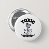 Giftig, aber Niedlich cremefarben lustiges Hallowe Button (Vorne & Hinten)