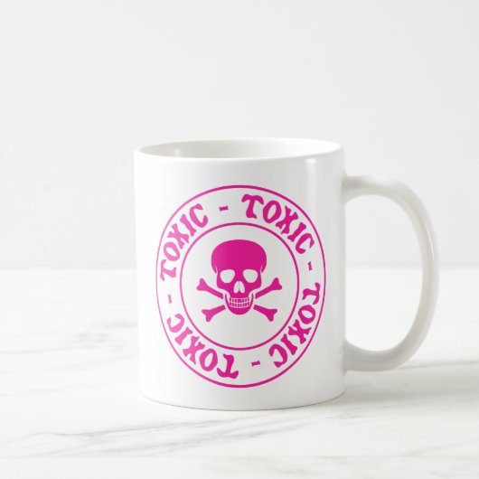 Giftig rosa Schädel und Kreuzknochen Kaffeetasse (Rechts)