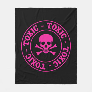 Giftig rosa Schädeldecke Fleecedecke