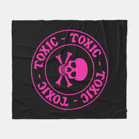 Giftig rosa Schädeldecke Fleecedecke (Vorderseite (Horizontal))