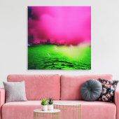 Giftige Grünlandschaft und lila Wolken Leinwanddruck (Insitu (Wohnzimmer))