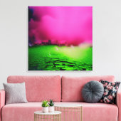 Giftige Grünlandschaft und lila Wolken Leinwanddruck (Insitu (Wohnzimmer))