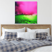 Giftige Grünlandschaft und lila Wolken Leinwanddruck (Insitu (Schlafzimmer))