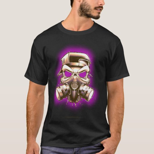 Giftige/radioaktive Schädelgasmaske T-Shirt (Vorderseite)