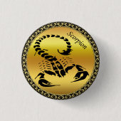 Giftige Scorpion, sehr giftiges Insekt Button (Vorderseite)