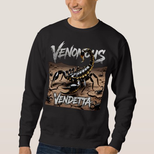 Giftige Vendetta Skorpion Punk Grafik Sweatshirt (Vorderseite)