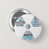 Giftiger Cyberpunk-Hacker Button (Vorne & Hinten)