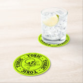 Giftiger grüner Schädel-Untersetzer Runder Pappuntersetzer (Vor Ort)