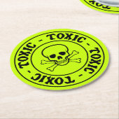 Giftiger grüner Schädel-Untersetzer Runder Pappuntersetzer (Angewinkelt)