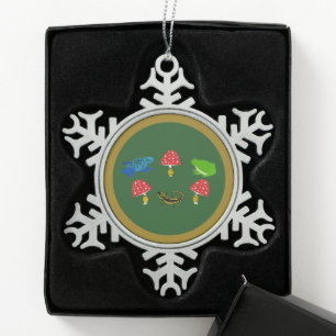 Giftiger Halloween-Wald Schneeflocken Zinn-Ornament