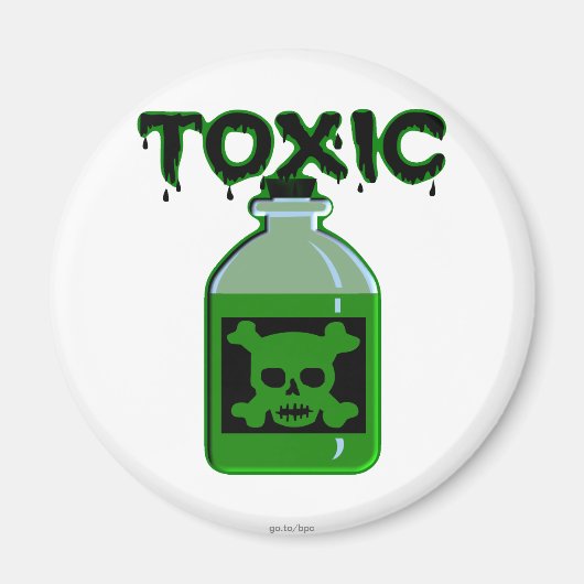 Giftiger Schädel und Krebse Grüne Giftflasche Magnet (Vorne)