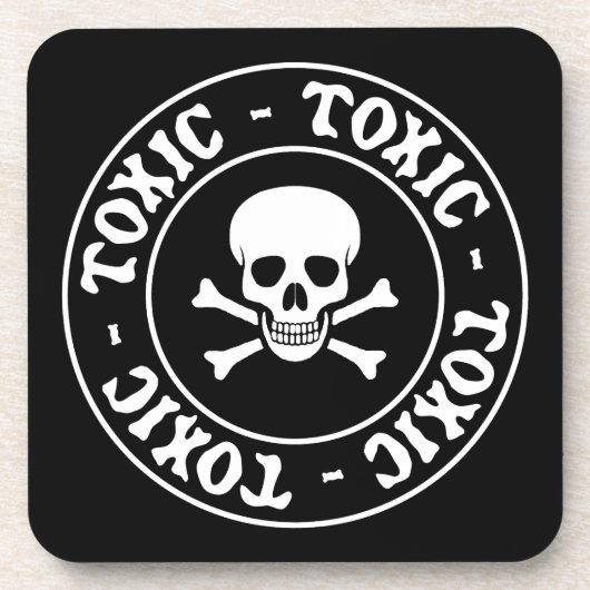 Giftiger Totenkopf mit gekreuzter Knochen Getränkeuntersetzer (Vorderseite)