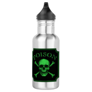 Giftiger Totenkopf und Kreuzknochen Halloween-Desi Edelstahlflasche