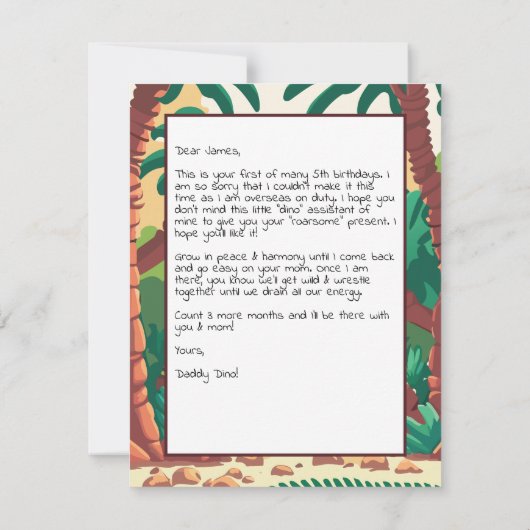 Gifting Dinosaur Baby (Rückseite)