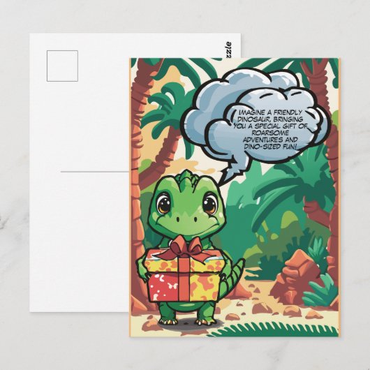 Gifting Dinosaur Baby Postkarte (Vorne/Hinten)