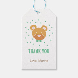 Giftmarke für grünen Bären Geschenkanhänger