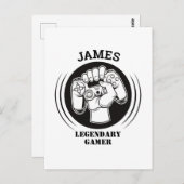 Giftname Personalisiert Funny Gaming Geek Geburtst Postkarte (Vorne/Hinten)