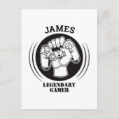 Giftname Personalisiert Funny Gaming Geek Geburtst Postkarte (Vorderseite)