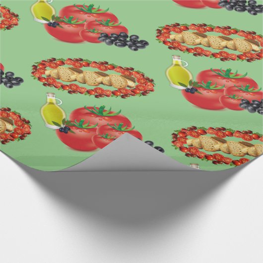 Giftpapier, Oliventomatrone Geschenkpapier (Ecke)