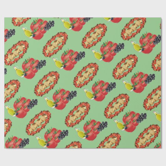 Giftpapier, Oliventomatrone Geschenkpapier (Flach)