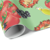 Giftpapier, Oliventomatrone Geschenkpapier (Rolleneckpunkt)