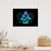 Giftpilze in Büschen Poster (Küche)
