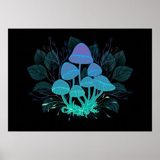 Giftpilze in Büschen Poster (Vorne)