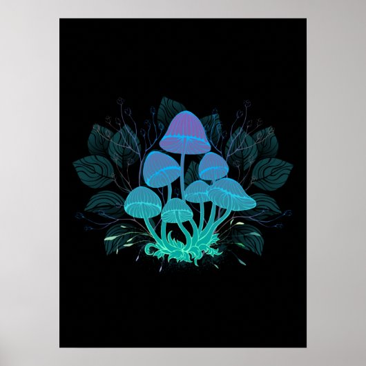 Giftpilze in Büschen Poster (Vorne)