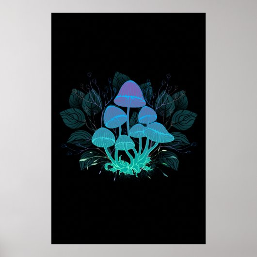 Giftpilze in Büschen Poster (Vorne)